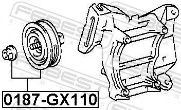 FEBEST Tensioner Pulley, V-ribbed belt (0187-GX110)