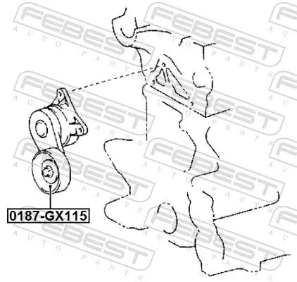 FEBEST Tensioner Pulley, V-ribbed belt (0187-GX115)