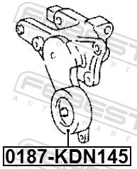 FEBEST Tensioner Pulley, V-ribbed belt (0187-KDN145)