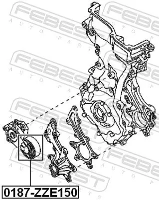 FEBEST Tensioner Pulley, V-ribbed belt (0187-ZZE150)