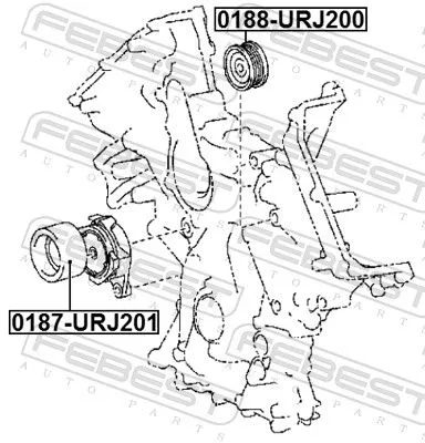 FEBEST Deflection/Guide Pulley, V-ribbed belt (0188-URJ200)
