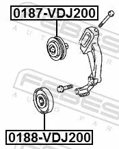 FEBEST Deflection/Guide Pulley, V-ribbed belt (0188-VDJ200)