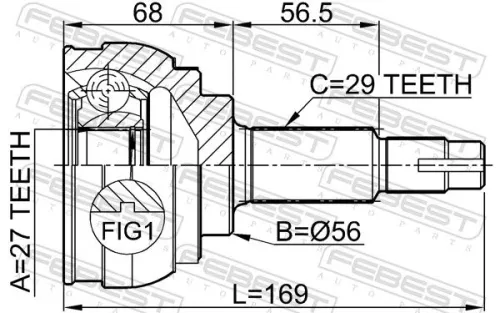 FEBEST Joint Kit, drive shaft (0210-027)