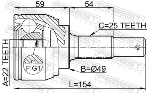 FEBEST Joint Kit, drive shaft (0210-C11X)