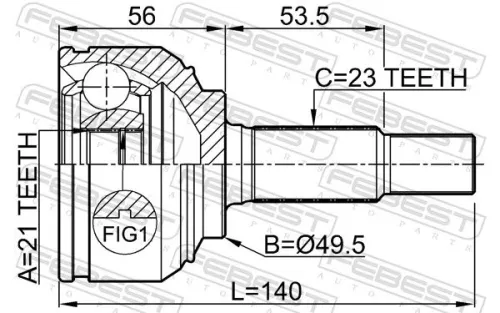 FEBEST Joint Kit, drive shaft (0210-K12)