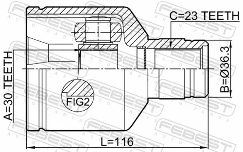 FEBEST Joint Kit, drive shaft (0211-G15RAMTRH)