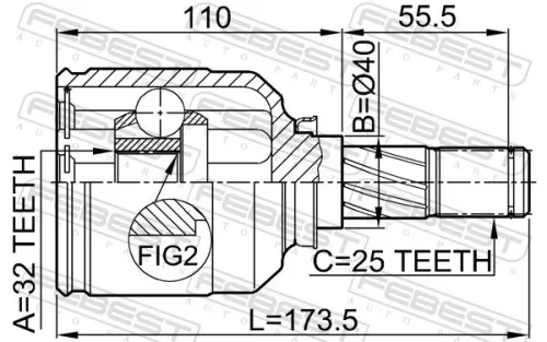 FEBEST Joint Kit, drive shaft (0211-SR20LH)