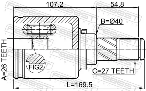 FEBEST Joint Kit, drive shaft (0211-T32CVTLH)