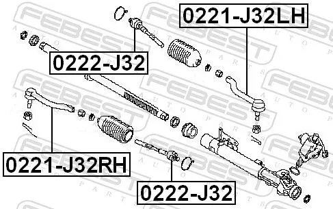 FEBEST Tie Rod End (0221-J32LH)