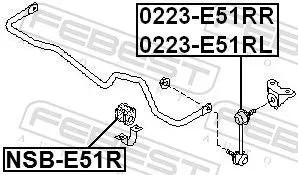 FEBEST Link/Coupling Rod, stabiliser bar (0223-E51RL)