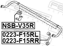 FEBEST Link/Coupling Rod, stabiliser bar (0223-F15RL)
