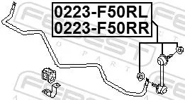 FEBEST Link/Coupling Rod, stabiliser bar (0223-F50RR)