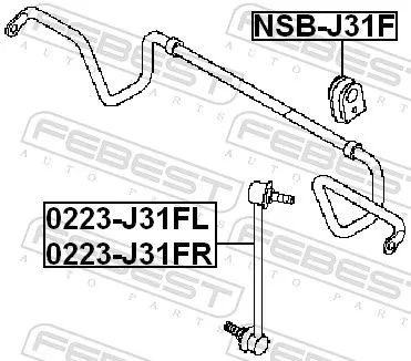 FEBEST Link/Coupling Rod, stabiliser bar (0223-J31FL)