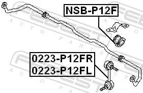 FEBEST Link/Coupling Rod, stabiliser bar (0223-P12FL)