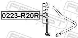 FEBEST Link/Coupling Rod, stabiliser bar (0223-R20R)