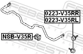 FEBEST Link/Coupling Rod, stabiliser bar (0223-V35RR)