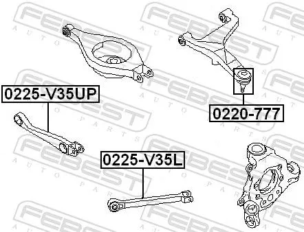 FEBEST Control/Trailing Arm, wheel suspension (0225-V35L)