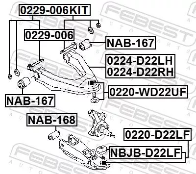FEBEST Camber Correction Screw Set (0229-006-KIT)