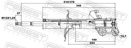 FEBEST Shock Absorber (02666608FL)
