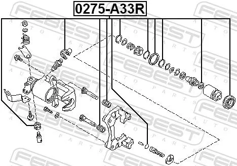 FEBEST Repair Kit, brake caliper (0275-A33R)