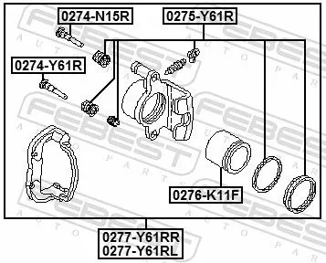FEBEST Repair Kit, brake caliper (0275-Y61R)