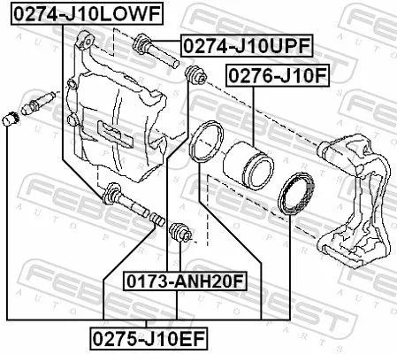 FEBEST Piston, brake caliper (0276-J10F)