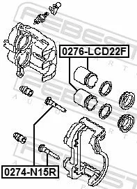 FEBEST Piston, brake caliper (0276-LCD22F)