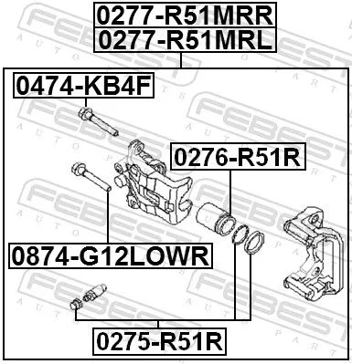 FEBEST Piston, brake caliper (0276-R51R)