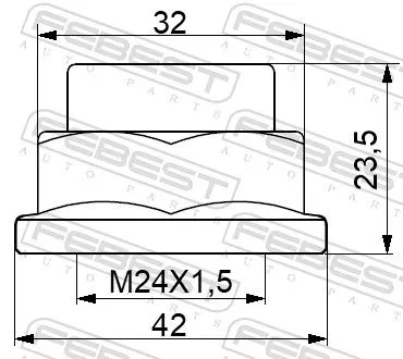 FEBEST Axle Nut, drive shaft (0298-NHUB01)
