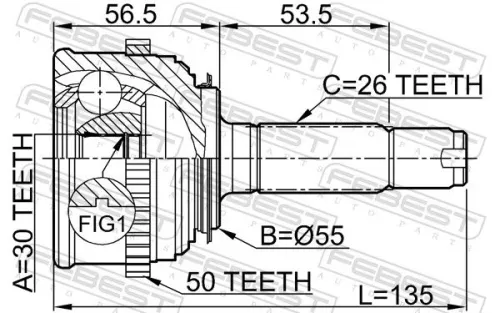 FEBEST Joint Kit, drive shaft (0310-024A50)