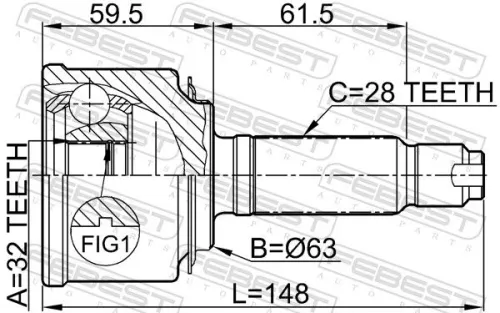 FEBEST Joint Kit, drive shaft (0310-057)