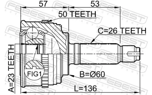 FEBEST Joint Kit, drive shaft (0310-058A50)