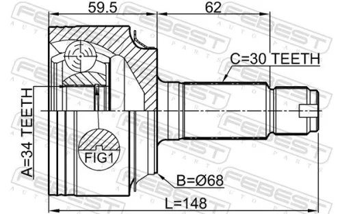 FEBEST Joint Kit, drive shaft (0310-CRVDI)