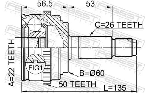 FEBEST Joint Kit, drive shaft (0310-EUA50)