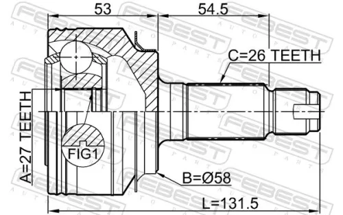 FEBEST Joint Kit, drive shaft (0310-GB3)