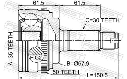 FEBEST Joint Kit, drive shaft (0310-MRVA50)