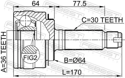 FEBEST Joint Kit, drive shaft (0310-PL)