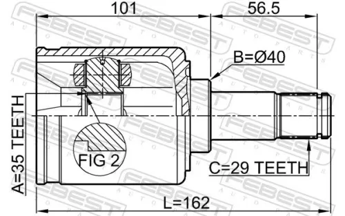 FEBEST Joint Kit, drive shaft (0311-YD2LH)