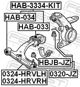 FEBEST Control/Trailing Arm, wheel suspension (0324-HRVRH)