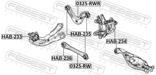 FEBEST Control/Trailing Arm, wheel suspension (0325-RW)