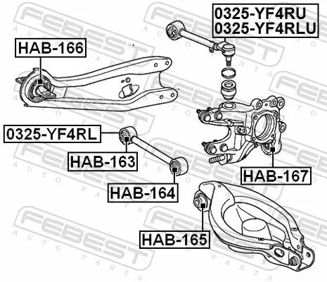 FEBEST Control/Trailing Arm, wheel suspension (0325-YF4RL)