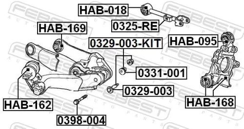 FEBEST Camber Correction Screw Set (0329-003-KIT)