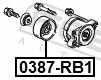 FEBEST Tensioner Pulley, V-ribbed belt (0387-RB1)