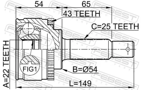 FEBEST Joint Kit, drive shaft (0410-012A43)