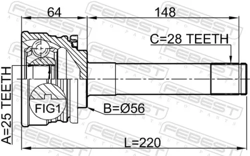 FEBEST Joint Kit, drive shaft (0410-013)