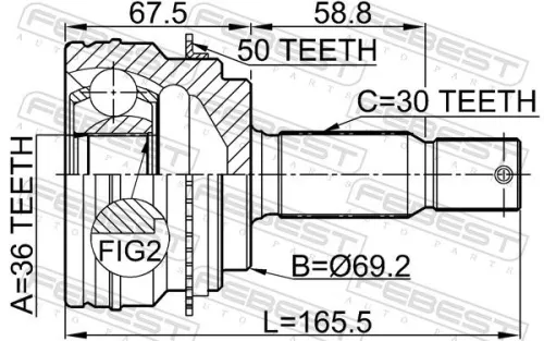 FEBEST Joint Kit, drive shaft (0410-V97A50)