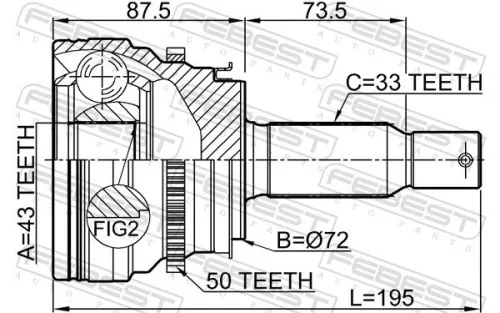 FEBEST Joint Kit, drive shaft (0410-V97WRA50)