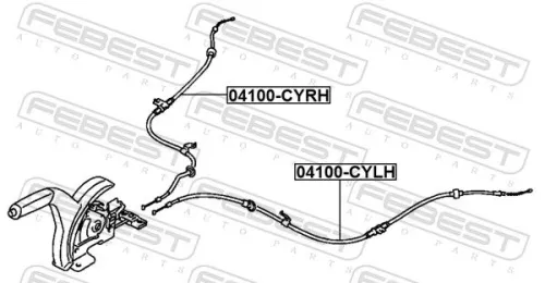 FEBEST Cable Pull, parking brake (04100-CYLH)