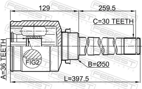FEBEST Joint Kit, drive shaft (0411-CW6WRH)