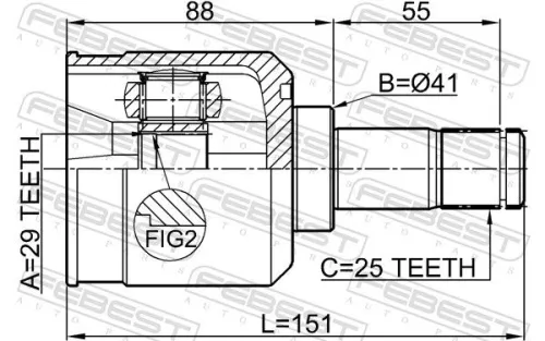 FEBEST Joint Kit, drive shaft (0411-CY2AT)